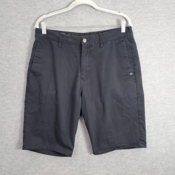 Volcom Men Shorts 32 Black Corpo Class Chino Straight 10" Inseam Pockets - Picture 1 of 10